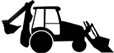 Silhouette of Backhoe